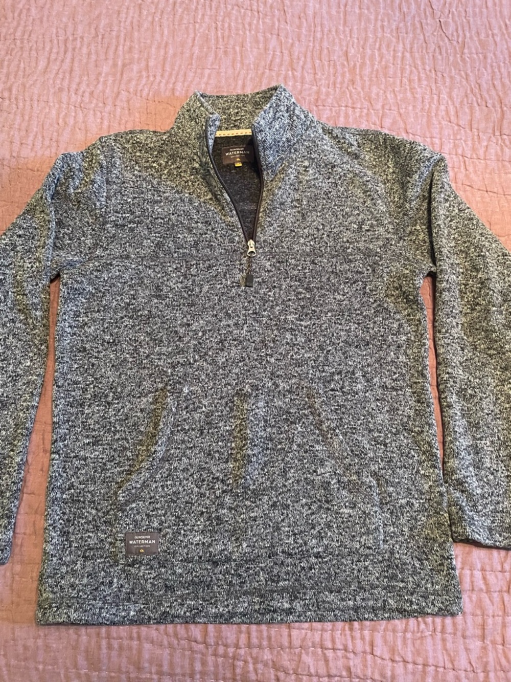 Quiksilver Men's Gray Heather Quarter-Zip Pullover